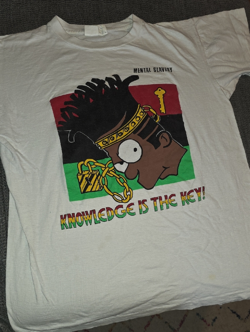 Knowledge Is The Key!  XL, Mens, Black Bart Simpson Tee